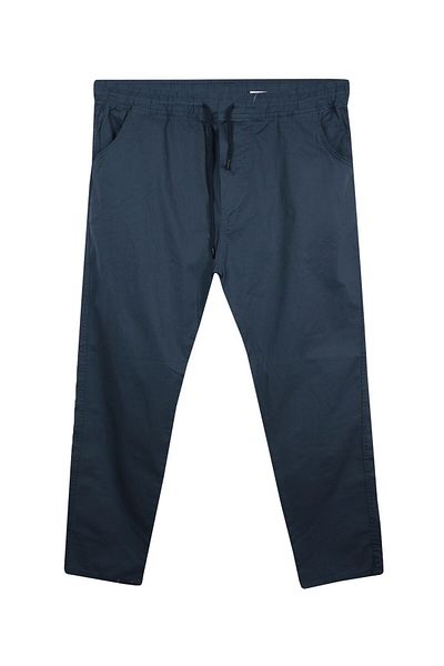 tambattal Large Size Lace-Up Gabardine Trousers Indigo
