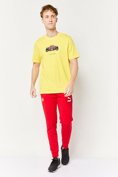 Puma Puma x Scuderia Ferrari Men Sportswear Fit Short Sleeve Outdoor T-shirt, Yellow