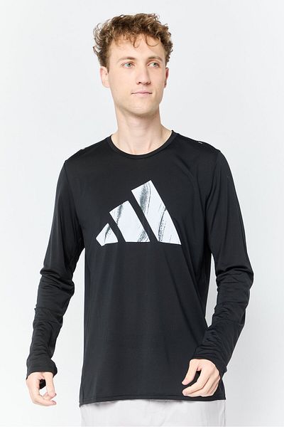 adidas Men Sportswear Fit Long Sleeve Training T Shirt, Black