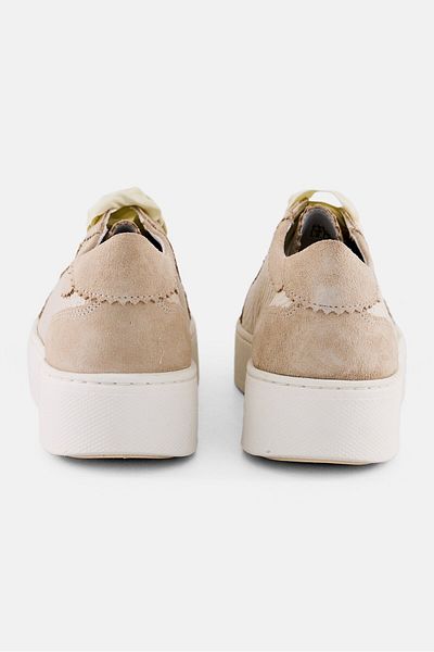 Geox Women D Skyely Lace Up Casual Shoes, Taupe