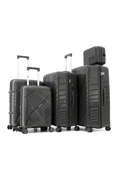 Giordano Double Spinner Polypropylene Luggage Trolley Bags(Set of 5 pieces)