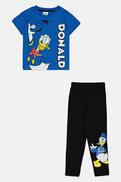 Disney Toddlers Boy 2 Pieces Donald Duck Pajama Set, Multicolor