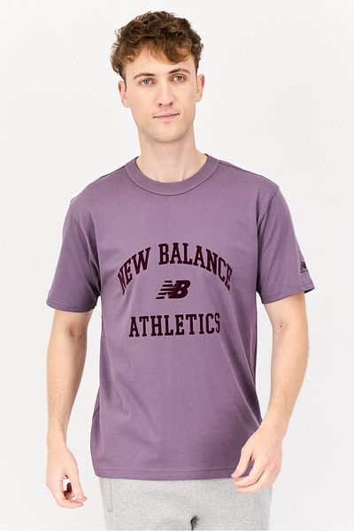 New Balance Men Relaxed Fit Short Sleeve Outdoor T-Shirt, Purple