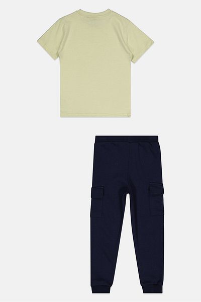 Nicce Kids Boy 2 Pcs Boy Brand Logo T-shirt And Jogger Pants Set, Navy/green