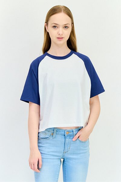 Levi's Women Crew Neck Short Sleeves Two Tone T-shirt, Multicolor