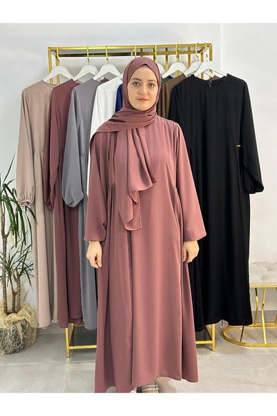 R&S modibone Σετ Φόρεμα Hijab Side Gathered - ΚΑΤΑΛΛΗΛΟ ΓΙΑ SLEDOM ΚΑΙ UMMET, Dusty Rose Color