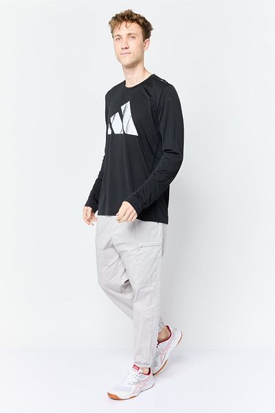adidas Men Sportswear Fit Long Sleeve Training T Shirt, Black
