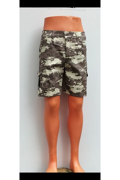 BeyzDenim Lycra Coffee Beige Shorts Oversize Oversize