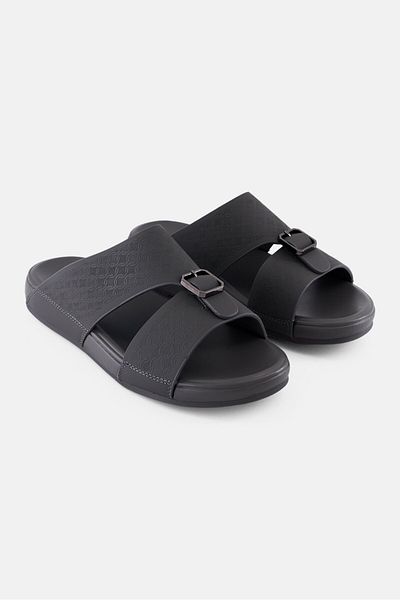 Algspar Men 2 Strap Slip On Arabic Sandals, Grey