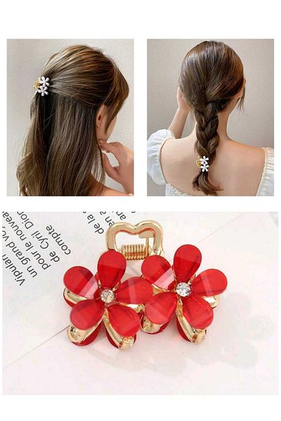 Eva Rose 1 Piece Zircon Stone Metal Look Flower Latch Buckle Flower Buckle