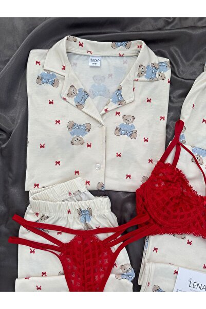 Lena Homewears Tatlı Bear 5’li Kısa Kollu Pijama Takımı