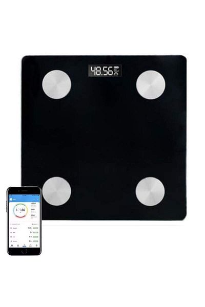 SIKS Smart Electronic Bathroom Scale, Max 180 Kg, Thermometer, Units Of Measure Kg/lb/st, Black2471