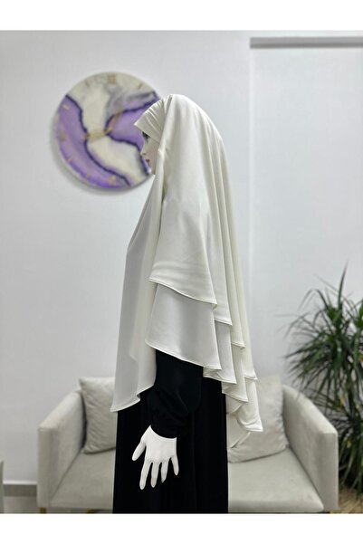 R&S modibone Two-Layer Ready Sofle Scarf Medina Ipegi Suitable for Hajj and Umrah Ecru