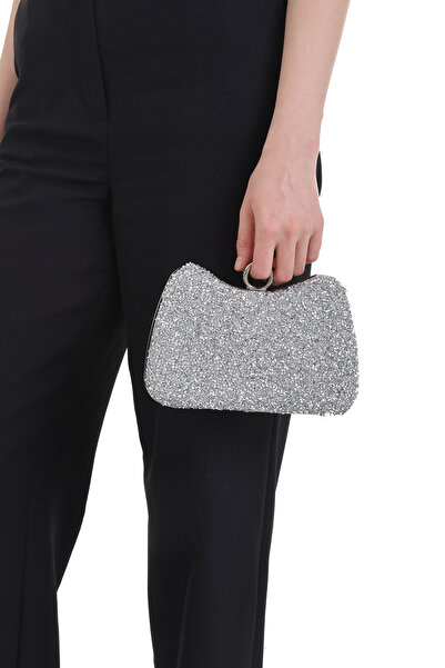 H&D COLLECTİON Colorful Stone Women's Stone Embroidered Stylish Ring Detailed Arm and Shoulder Evening Dress Bag