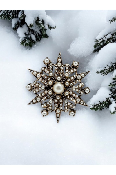 FUYA JEWELLERY Kar Tanesi Broş