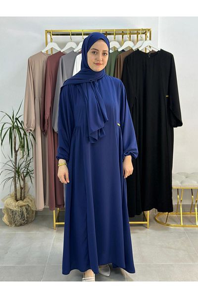 erasra class Σετ φορέματος Indigo Colored Shawl and Hijab Drawstring - ΚΑΤΑΛΛΗΛΟ ΓΙΑ ΤΟΥΣ ΧΑΚ ΚΑΙ ΤΟΥΣ ΟΥΜΡΑ