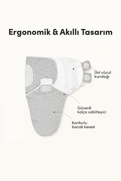 Minuche %100 Pamuk 3'lü Bebek Kundak ve Uyku Tulumu - Ergonomik Yenidoğan ve Bebek Kundak