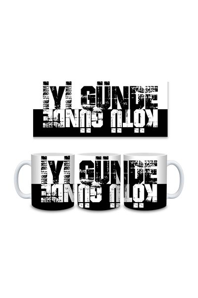 Evion Fan Themed Porcelain Mug Yellow-Red / Black-White / Yellow-Navy Blue Colored Fan Mugs