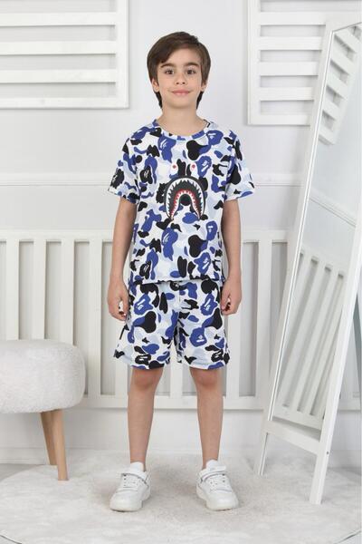 AXXAN Bape Binary Shorts T-Shirt Suit Bottom Top Digital Printing Men's Suit Unisex Bottom Top Suit