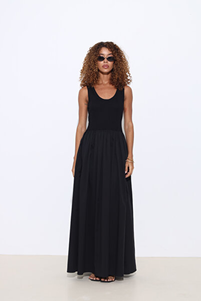 Mozto Noira Maxi Poplin White Tank Dress