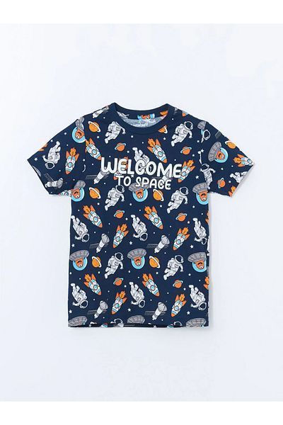 LC Waikiki Lc Navy Blue Bicycle Collar Male Child Pajamas Set Lc Outlet
