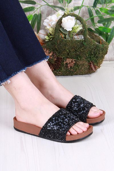 fort 01203 Pienn Anatomical Flexible Comfortable Stone Beaded Women's Slippers