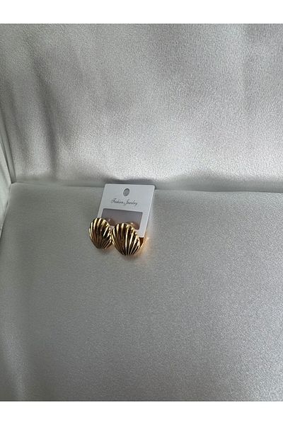 demirosa Seashell Form Gold Color Earrings