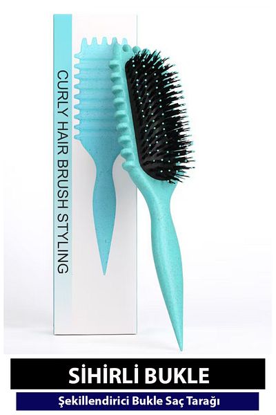 PİNK CODE Magic Curl Comb - Curl Defining Comb - Curly Hair Brush - Perfect Curls - Green