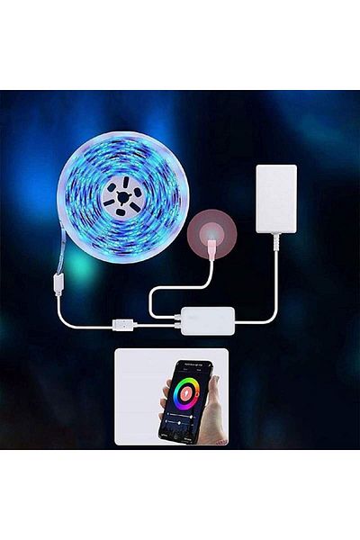 SIKS ® 5050 Rgb Led Strip Kit, Wi-fi, Phone Control, Remote Control, Multicolor Light, 10 Meters