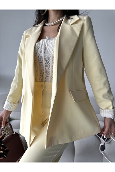 MYGİYİMİSTANBUL Blazer Jacket wide leg Pants Set