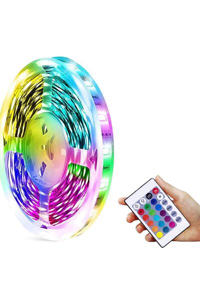 SIKS Smart Rgb 12v Led Strip Kit, Multicolor Ambient Light, 5 Meters, Remote Control, Multicolor