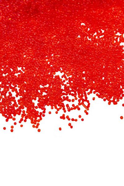 Serhat Aksesuar ve El İşçilik أحمر شفاف (11/0) 2 مم خرز رملي 100 جرام