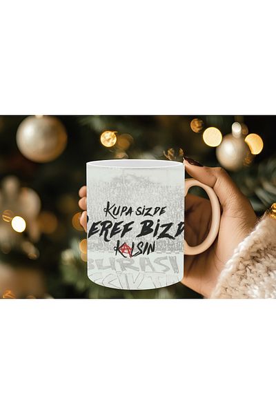 Evion Fan Themed Porcelain Mug Yellow-Red / Black-White / Yellow-Navy Blue Colored Fan Mugs