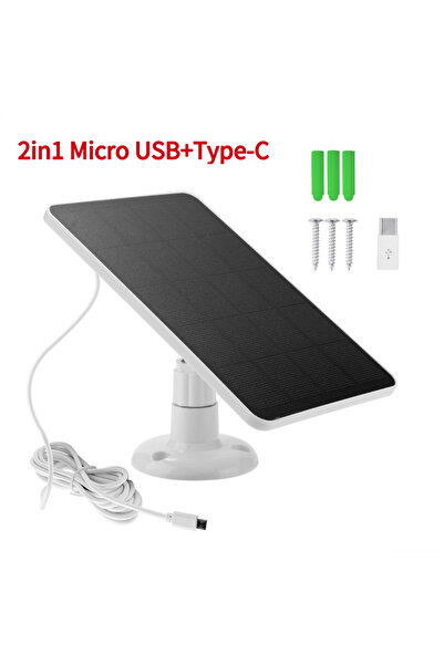 Choice1 ALLOYSEED White 2in1 10W 5V Solar Panel 2in1 Micro USB+Type-C Solar P...