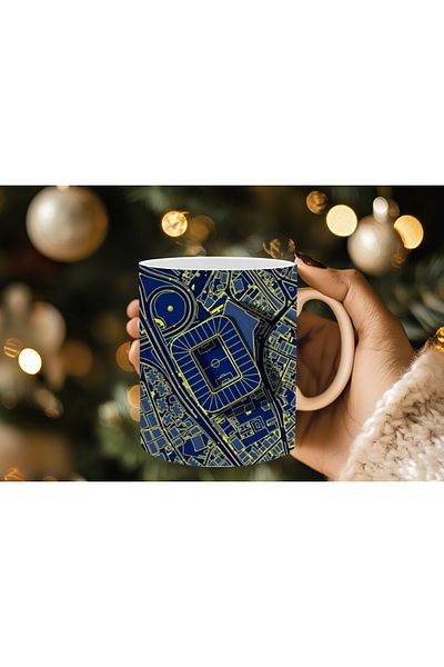 Evion Fan Themed Porcelain Mug Yellow-Red / Black-White / Yellow-Navy Blue Colored Fan Mugs