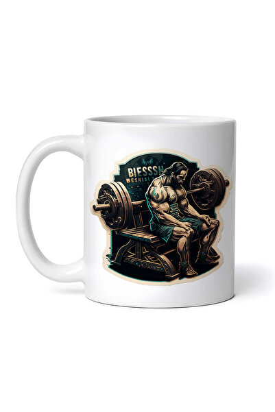 OEM Cană albă personalizată, bancă de haltere, Inovatix®. 330 ml