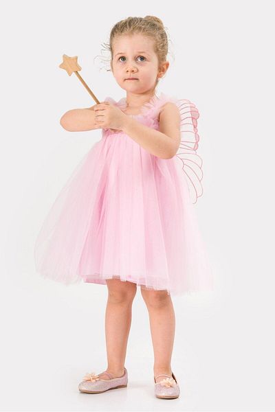 2kids2mom Baby Girl Children's Winged Birthday Party Wedding Special Day Tulle Lined Princess Dress