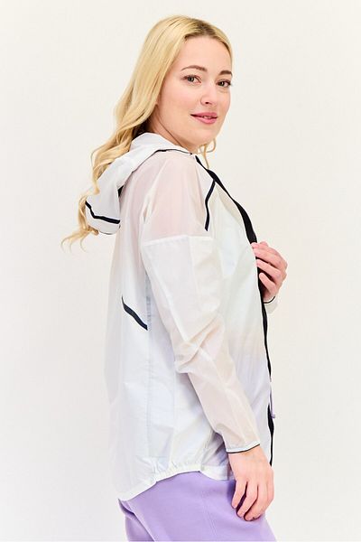 adidas Women Sportswear Fit Long Sleeves Outdoor Waterproof Jacket, White