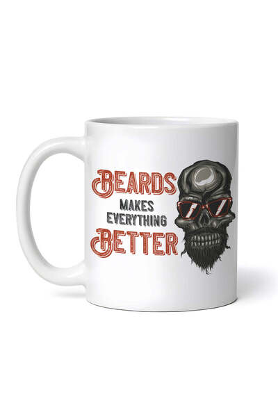 OEM Cană albă personalizată, Beards Makes Everything Improvement, Inovatix®. ...