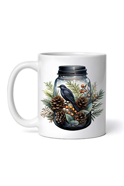 OEM Cană albă personalizată, borcan cu ornamente de Crăciun, Inovatix®. 330 ml