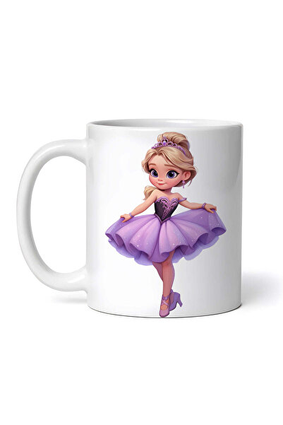 OEM Cană albă personalizată, Balerină cu rochie mov, INOVATIX®. 330ml