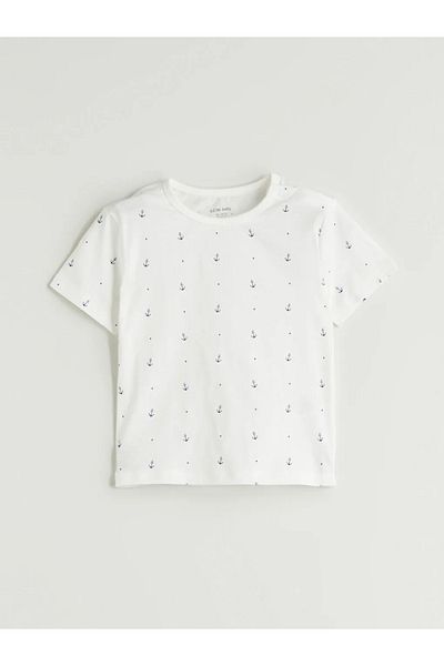 LC Waikiki Lcw Baby Ecru Printed Baby Boy T-Shirt and Shorts 2-Pack