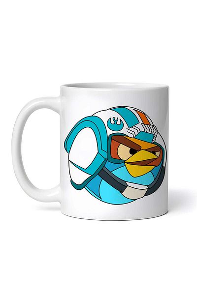 OEM Cană albă personalizată, echipament de luptă albastru Angry Birds Star War, INOVATIX®. 330ml