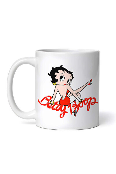 OEM Cană albă personalizată, Betty Boop cu picioare lungi, Inovatix®. 330 ml