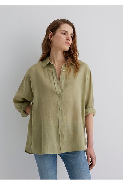 Mavi 100% Linen Loose Fit Shirt.