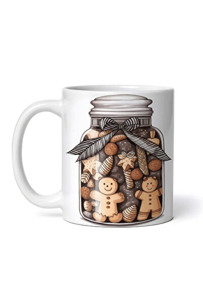 OEM Cană albă personalizată, borcan cu bomboane de Crăciun, Inovatix®. 330 ml