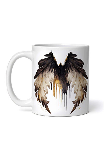 OEM Cană albă personalizată, Aripi de înger întunecat, vultur, Inovatix®. 330 ml