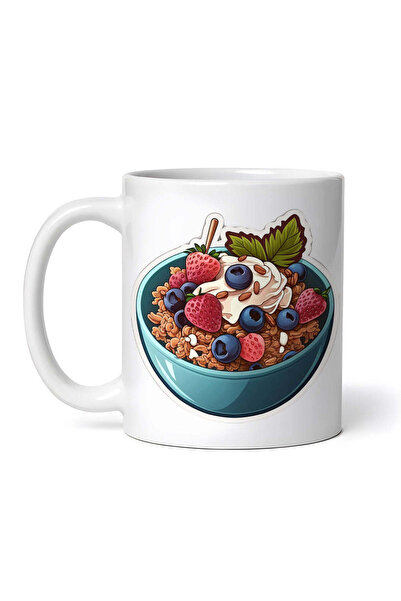 OEM Εξατομικευμένη Λευκή Κούπα, Μπολ με Δημητριακά και Φρούτα, Inovatix®. 330ml