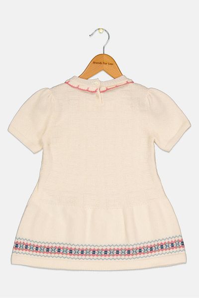 Gucci Toddlers Girl Textured Dress, Cream