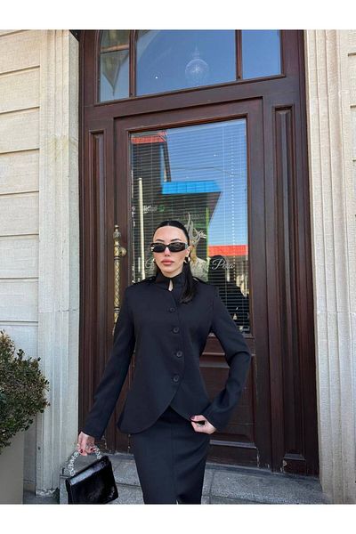 MODAGK Women's Double Design Blazer Jacket Skirt Suit